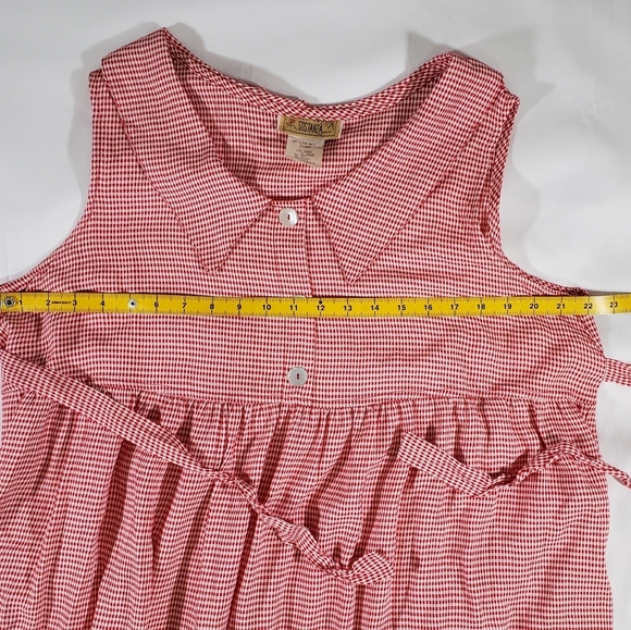 Vintage Red Gingham Plaid Midi Dress by Sostanza Size XL - Picture 6 of 9